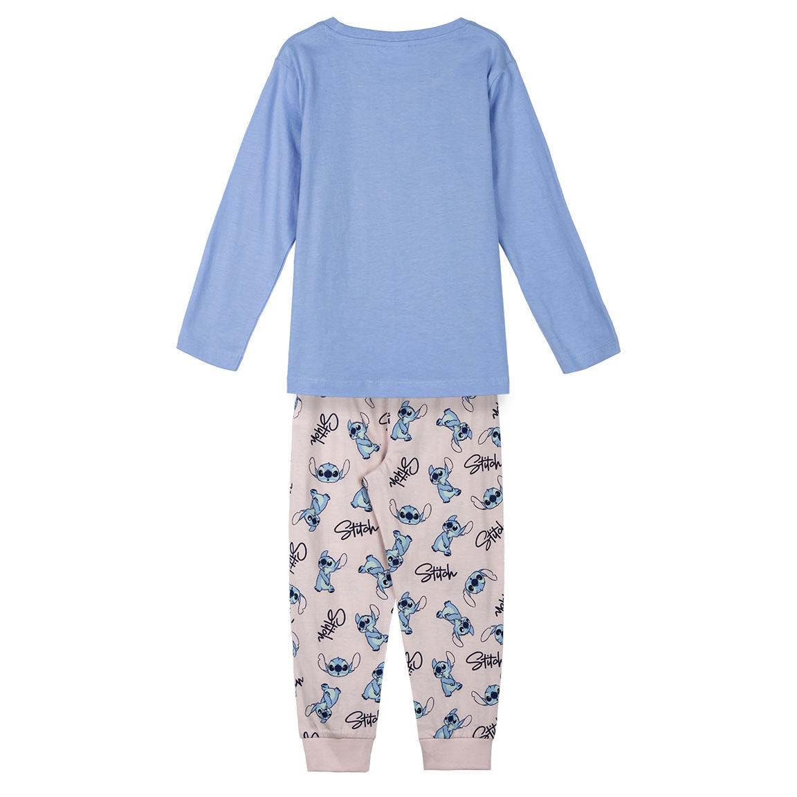 Pigiama a Manica Lunga Stitch DISNEY in Cotone Jersey per Bambine e Ragazze - 2299