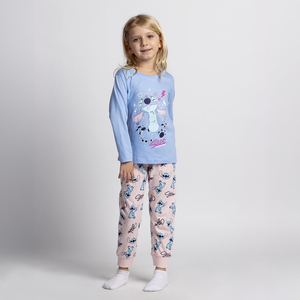 Pigiama a Manica Lunga Stitch DISNEY in Cotone Jersey per Bambine e Ragazze - 2299