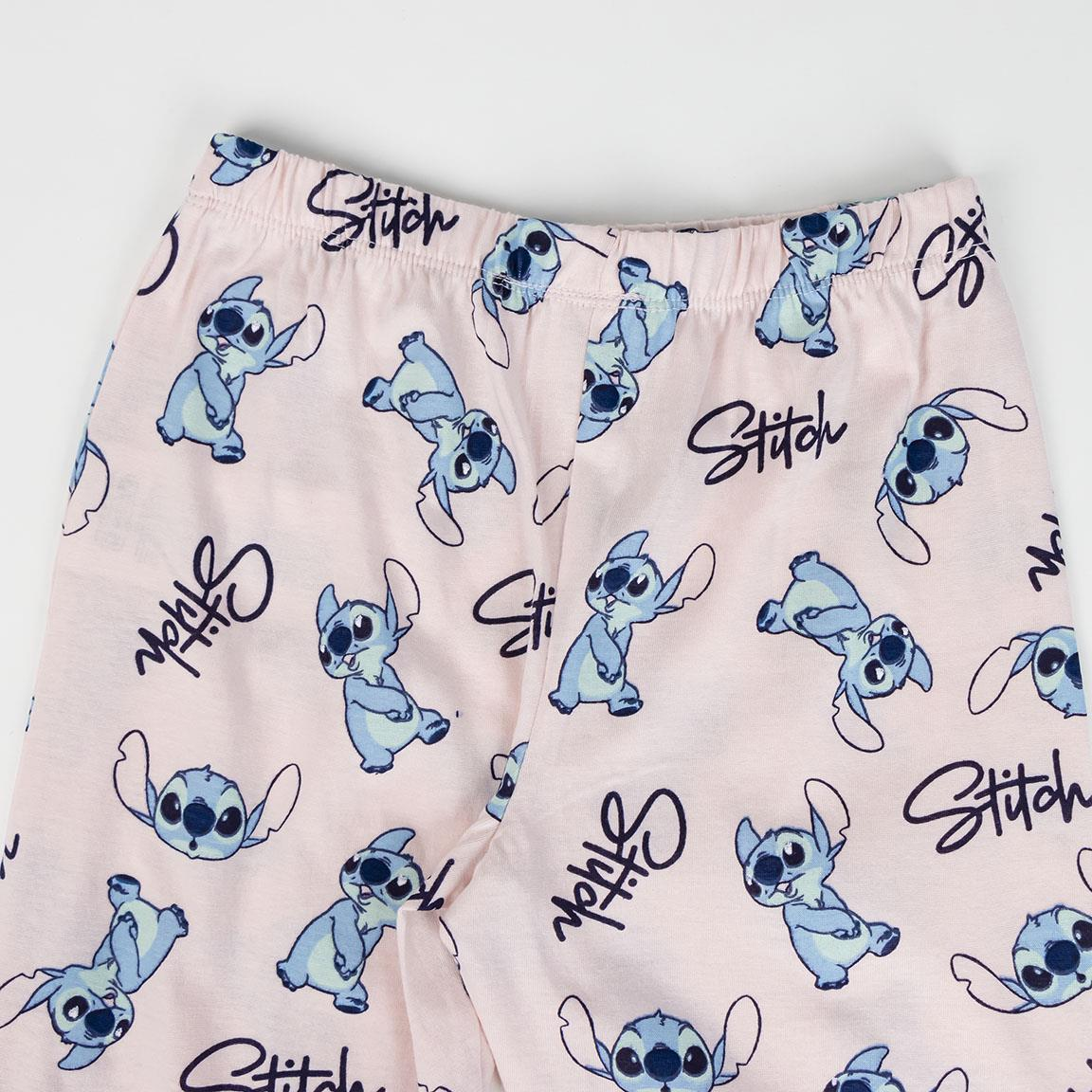 Pigiama a Manica Lunga Stitch DISNEY in Cotone Jersey per Bambine e Ragazze - 2299