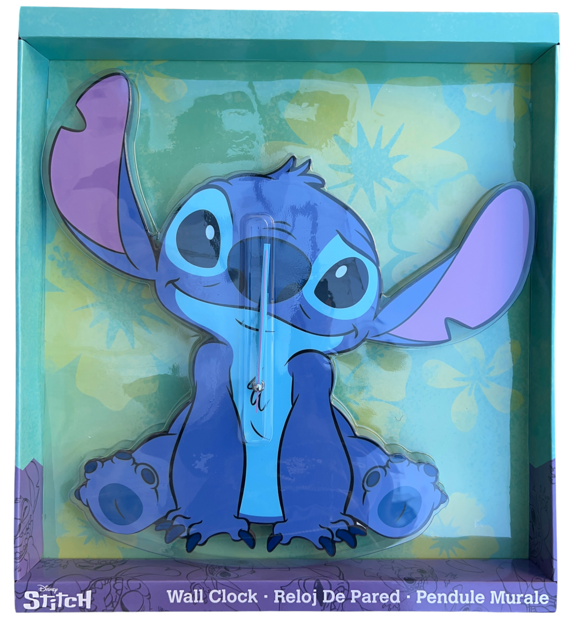 Maxi Orologio da Parete Stitch DISNEY Analogico 50 CM Sagomato Accessorio Decorativo Casa - Las3069