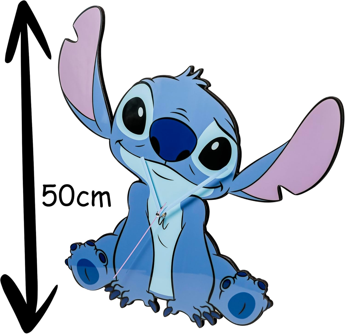 Maxi Orologio da Parete Stitch DISNEY Analogico 50 CM Sagomato Accessorio Decorativo Casa - Las3069