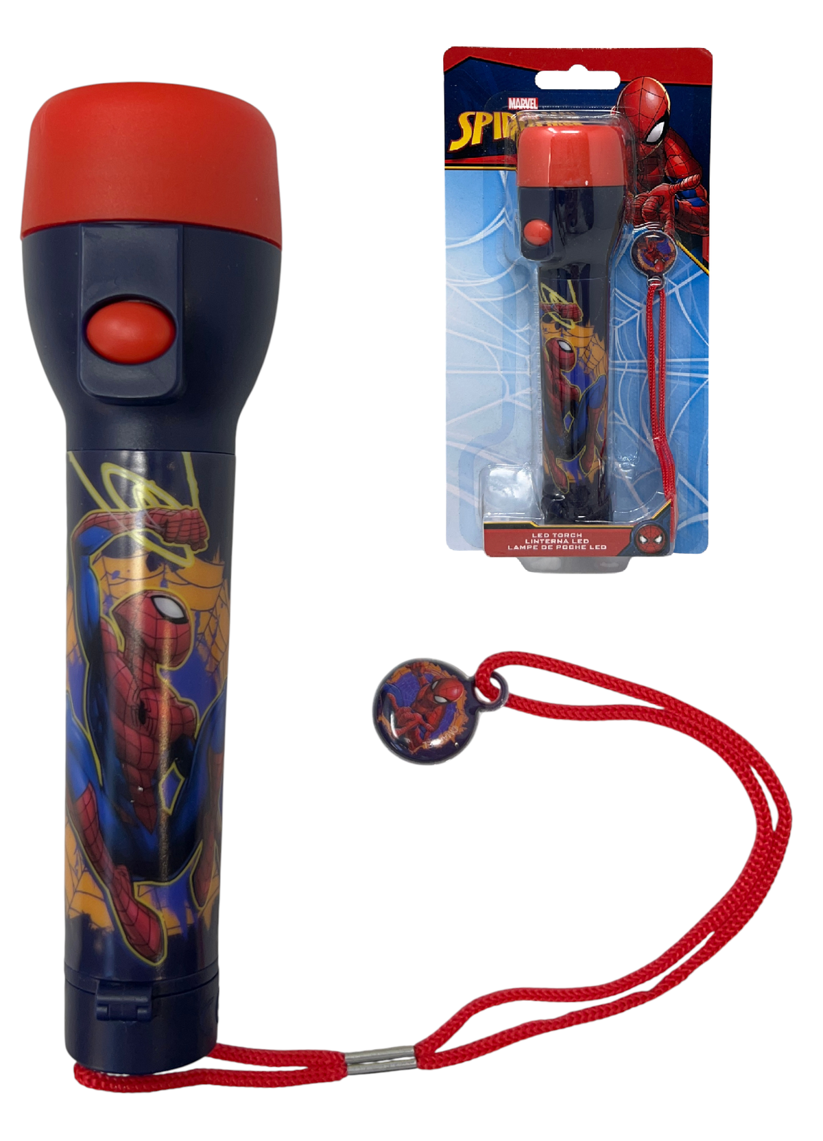 Torcia a LED Spiderman MARVEL 15 CM a Batterie in Confezione Regalo - Sp50079