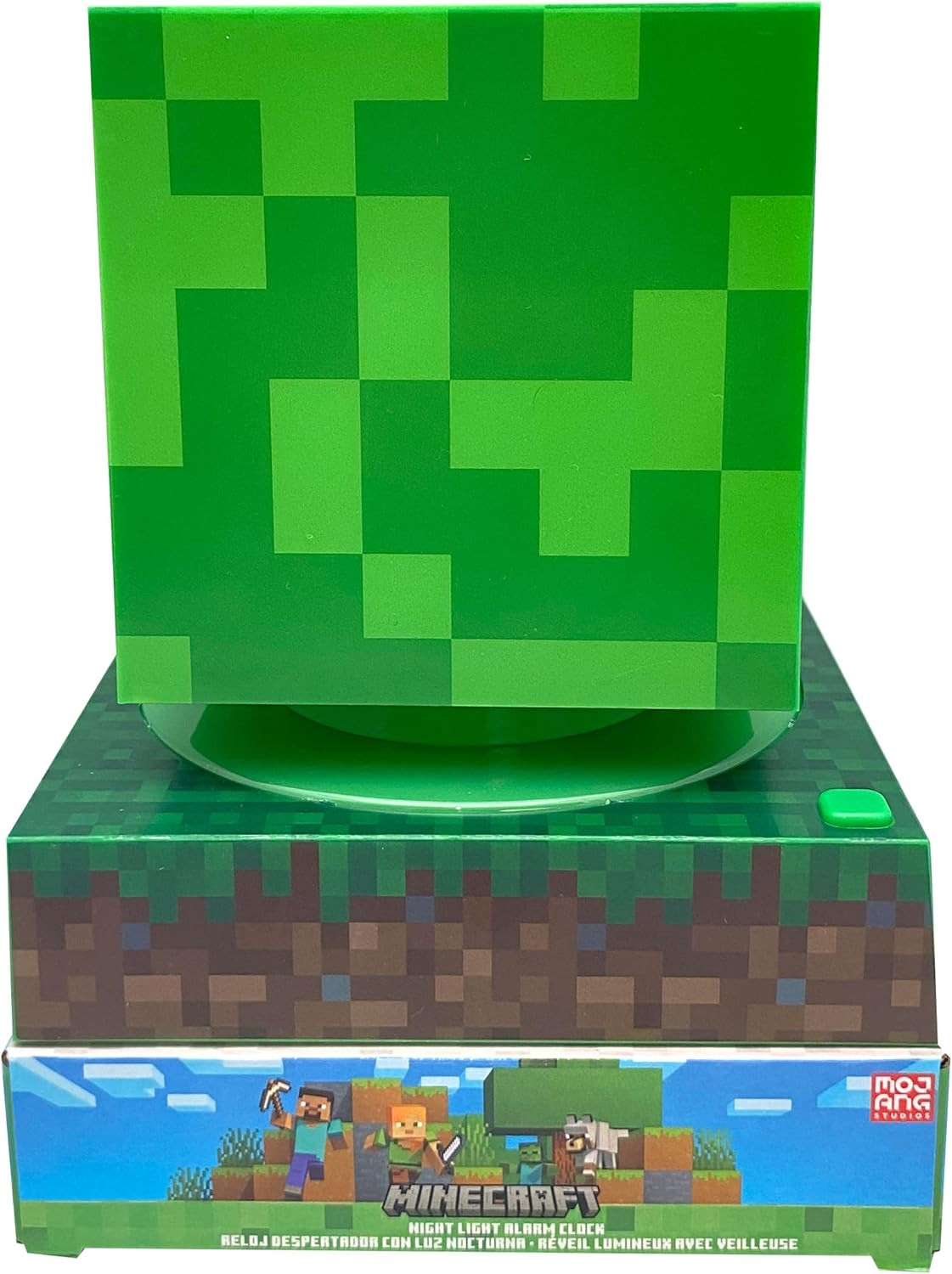 Lampada 3d Minecraft Creeper da Comodino Luce Notturna LED Sveglia Digitale - Min3020