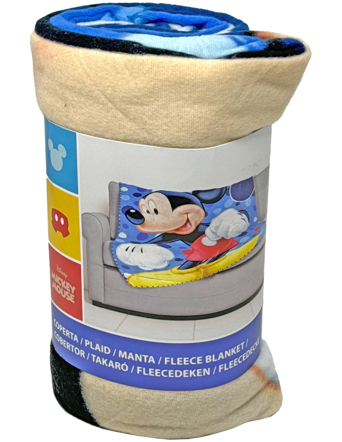 Plaid Topolino DISNEY Coperta in 100% Poliestere 220 Gsm 100 X 140 CM per Bambini - Mic24-4228