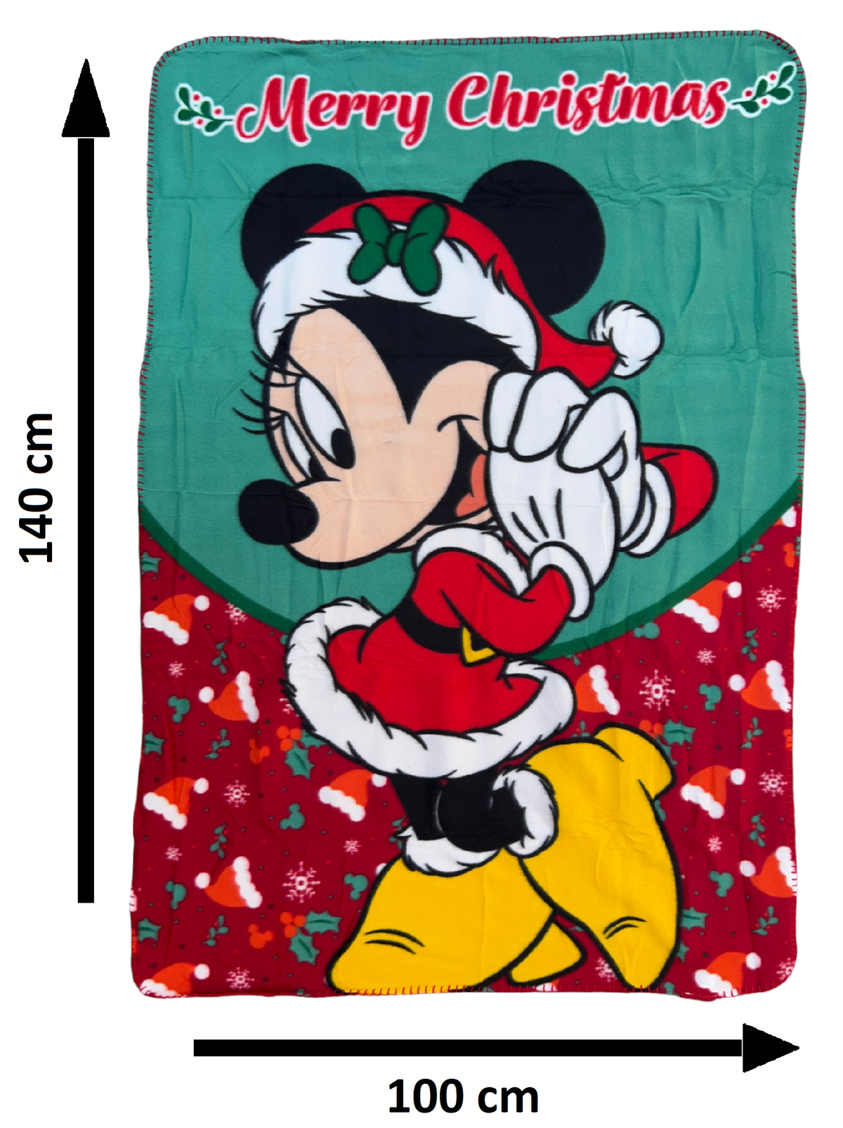 Plaid Minnie Natale DISNEY Coperta in 100% Poliestere 220 Gsm 100 X 140 CM per Bambini - Min36-5445