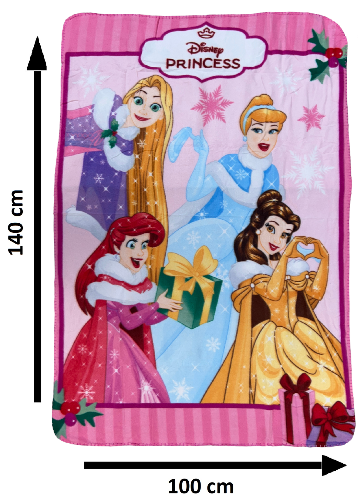 Plaid Principesse Natale DISNEY Coperta in 100% Poliestere 220 Gsm 100 X 140 CM per Bambini - Pri36-5585