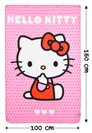 Plaid Hello Kitty Coperta in 100% Poliestere 220 Gsm 100 X 150 CM per Bambini - Hy46005