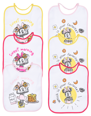Bavette Minnie DISNEY Set 6 Bavaglini 27 X 22,5 CM in Spugna per Bambini - Hy00177