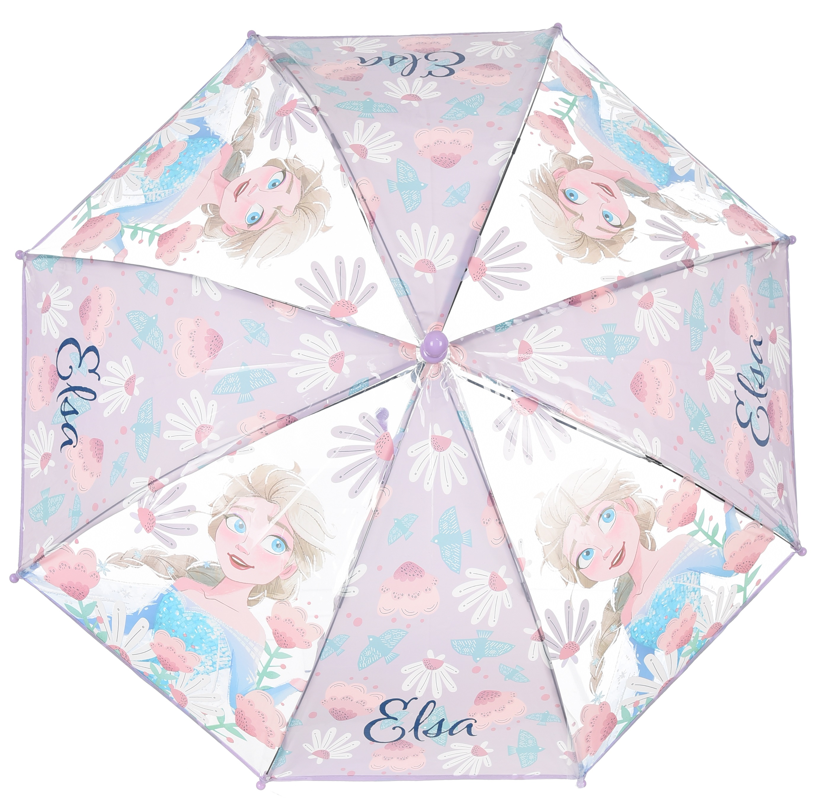 Ombrello Frozen DISNEY per Bambini 57 CM Trasparente con Apertura Manuale - Hy40117