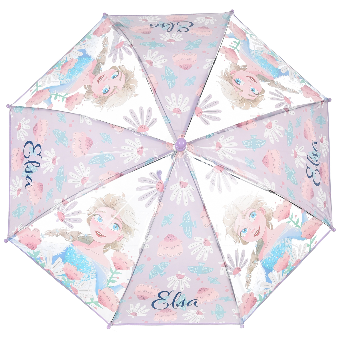 Ombrello Frozen DISNEY per Bambini 57 CM Trasparente con Apertura Manuale - Hy40117