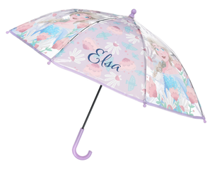 Ombrello Frozen DISNEY per Bambini 57 CM Trasparente con Apertura Manuale - Hy40117