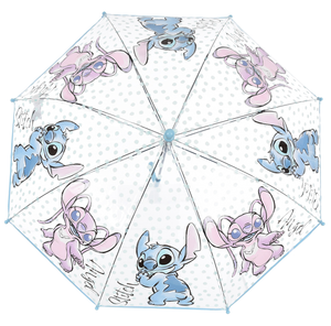 Ombrello Stitch e Angel DISNEY per Bambini 57 CM Trasparente con Apertura Manuale - Hy40118
