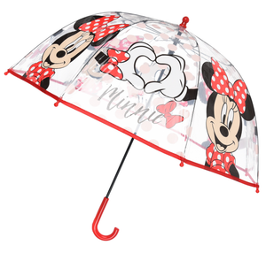 Ombrello a Cupola Minnie DISNEY per Bambini 64 CM Trasparente con Apertura Manuale - Hy40112