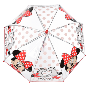 Ombrello a Cupola Minnie DISNEY per Bambini 64 CM Trasparente con Apertura Manuale - Hy40112