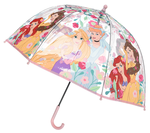 Ombrello a Cupola Principesse DISNEY per Bambini 64 CM Trasparente con Apertura Manuale - Hy40113