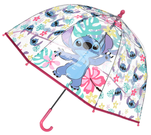 Ombrello a Cupola Stitch DISNEY per Bambini 64 CM Trasparente con Apertura Manuale - Hy40110