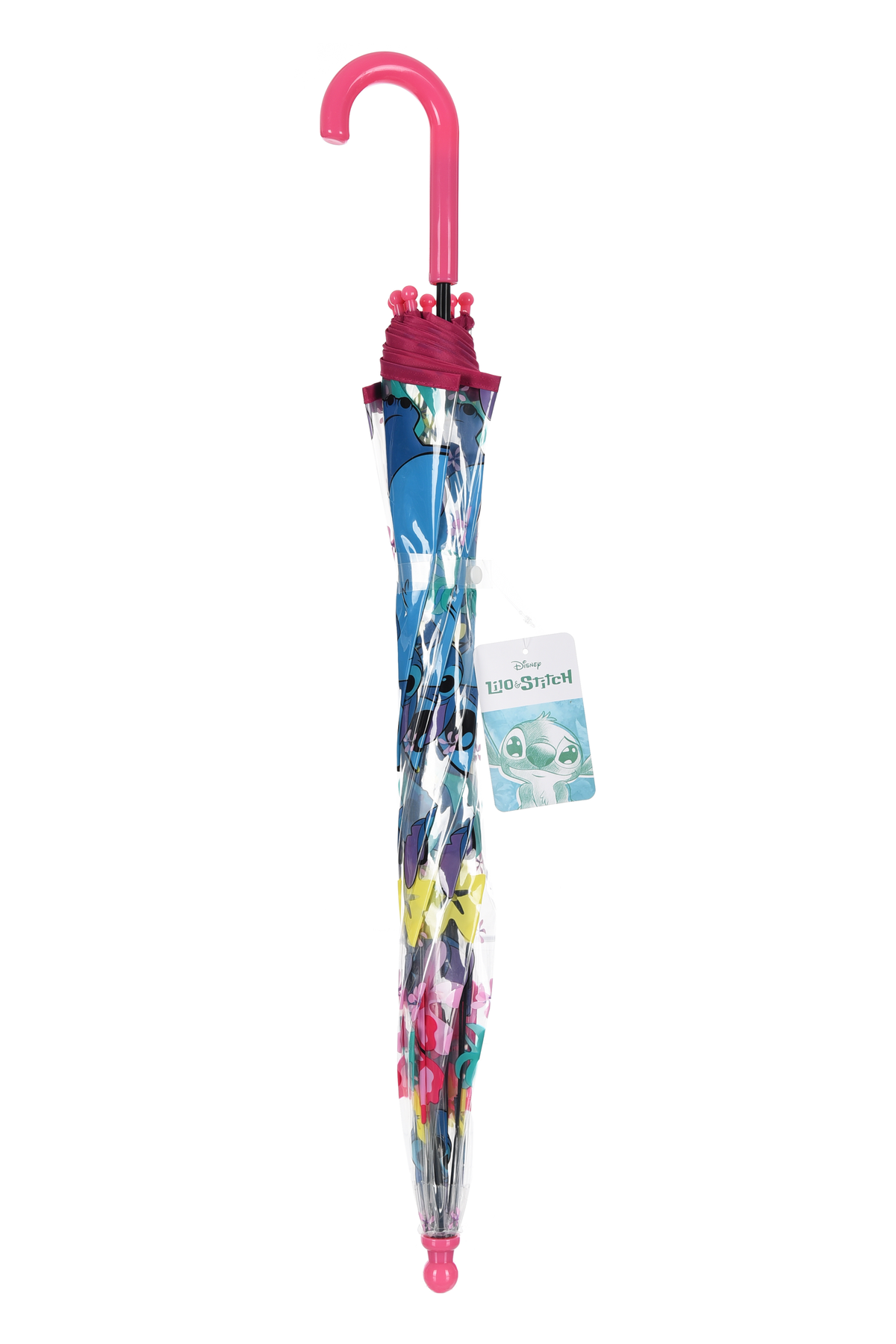 Ombrello a Cupola Stitch DISNEY per Bambini 64 CM Trasparente con Apertura Manuale - Hy40110