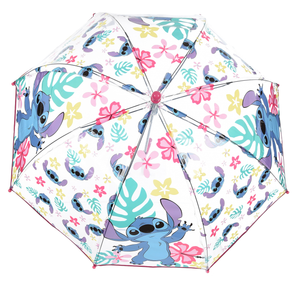 Ombrello a Cupola Stitch DISNEY per Bambini 64 CM Trasparente con Apertura Manuale - Hy40110