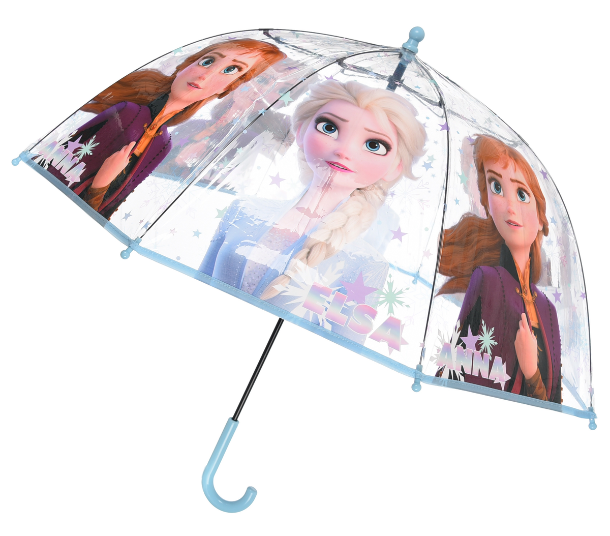 Ombrello a Cupola Frozen DISNEY per Bambini 64 CM Trasparente con Apertura Manuale - Hy40109