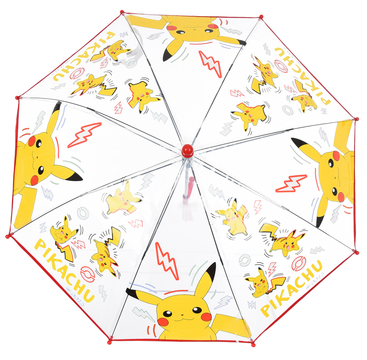 Ombrello Pikachu per Bambini 57 CM Trasparente con Apertura Manuale - Hy40091