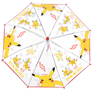 Ombrello Pikachu per Bambini 57 CM Trasparente con Apertura Manuale - Hy40091