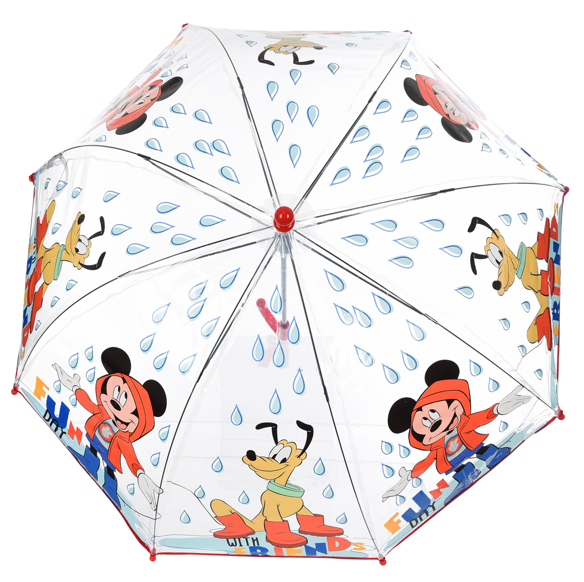 Ombrello a Cupola Topolino DISNEY per Bambini 64 CM Trasparente con Apertura Manuale - Hy40111