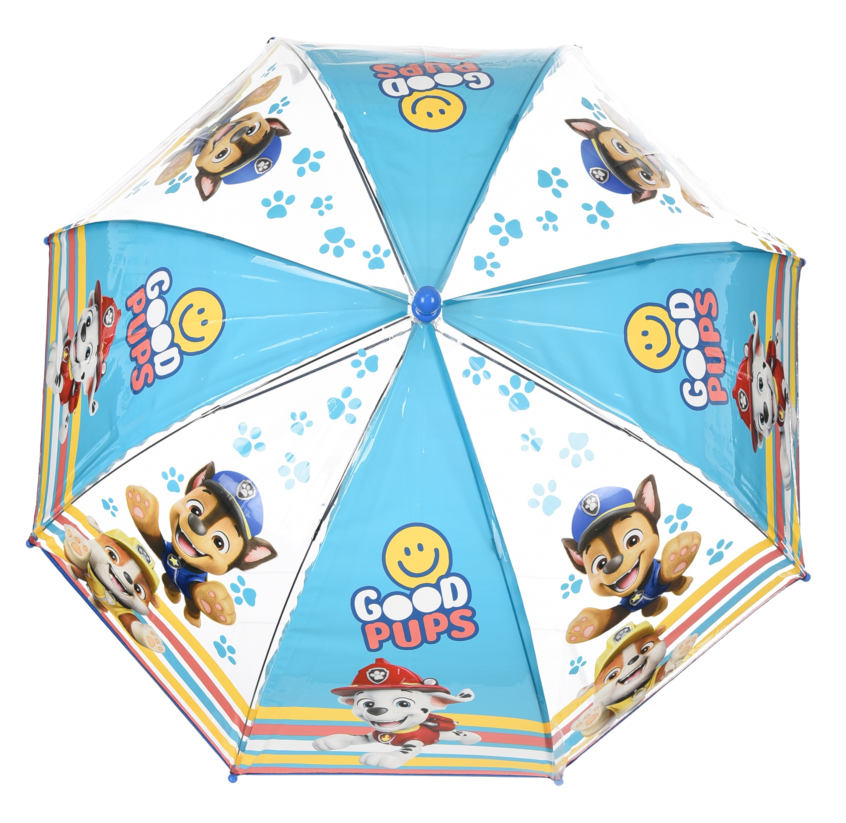Ombrello a Cupola Paw Patrol per Bambini 64 CM Trasparente con Apertura Manuale - Hy40099