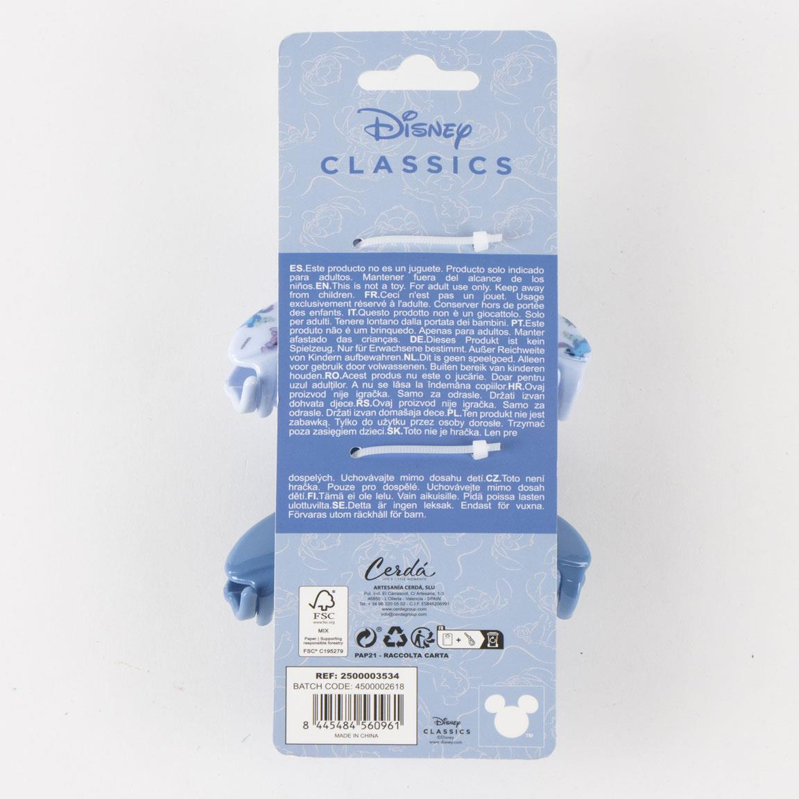 Pinza per Capelli Stitch DISNEY Set 2 Pezzi Accessorio in ABS 9 CM - 3534