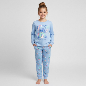 Pigiama a Manica Lunga Stitch DISNEY in Cotone Jersey Bambini - 2960