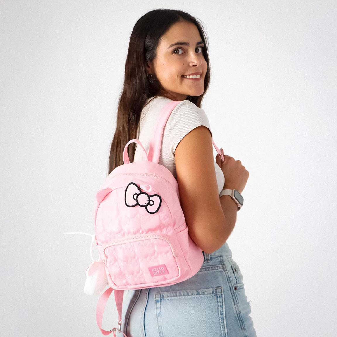 Borsa Passeggio Hello Kitty Zaino con Portachiavi in Silicone 26 CM Tempo Libero Ragazzi - 5937