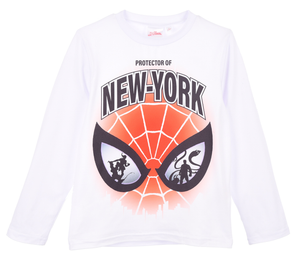 T-Shirt M.l. Spiderman MARVEL Maglia per Bambini 3/8 Anni - Hy10038.white