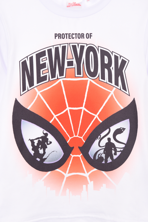 T-Shirt M.l. Spiderman MARVEL Maglia per Bambini 3/8 Anni - Hy10038.white