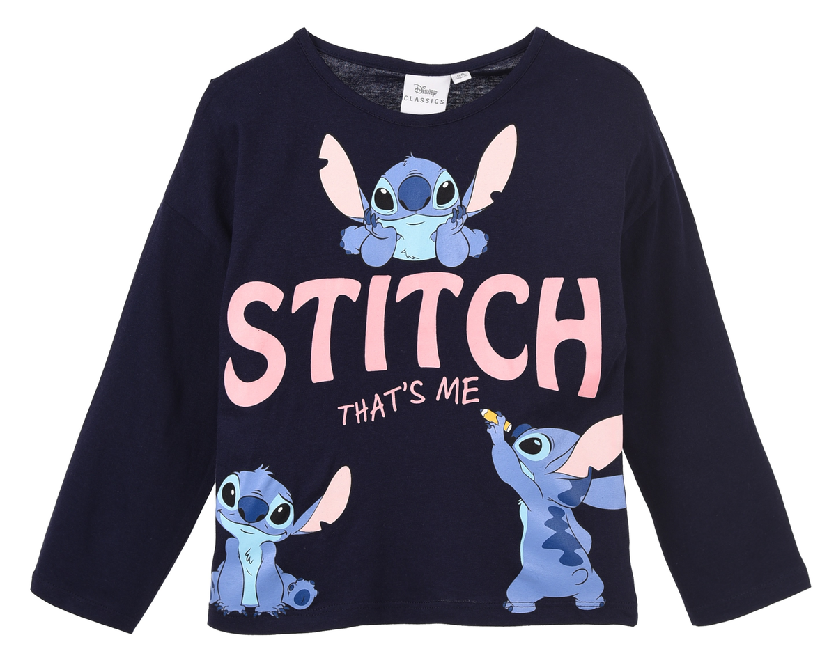 T-Shirt M.l. Stitch DISNEY Maglia per Bambini 3/8 Anni - Hy10151.navy