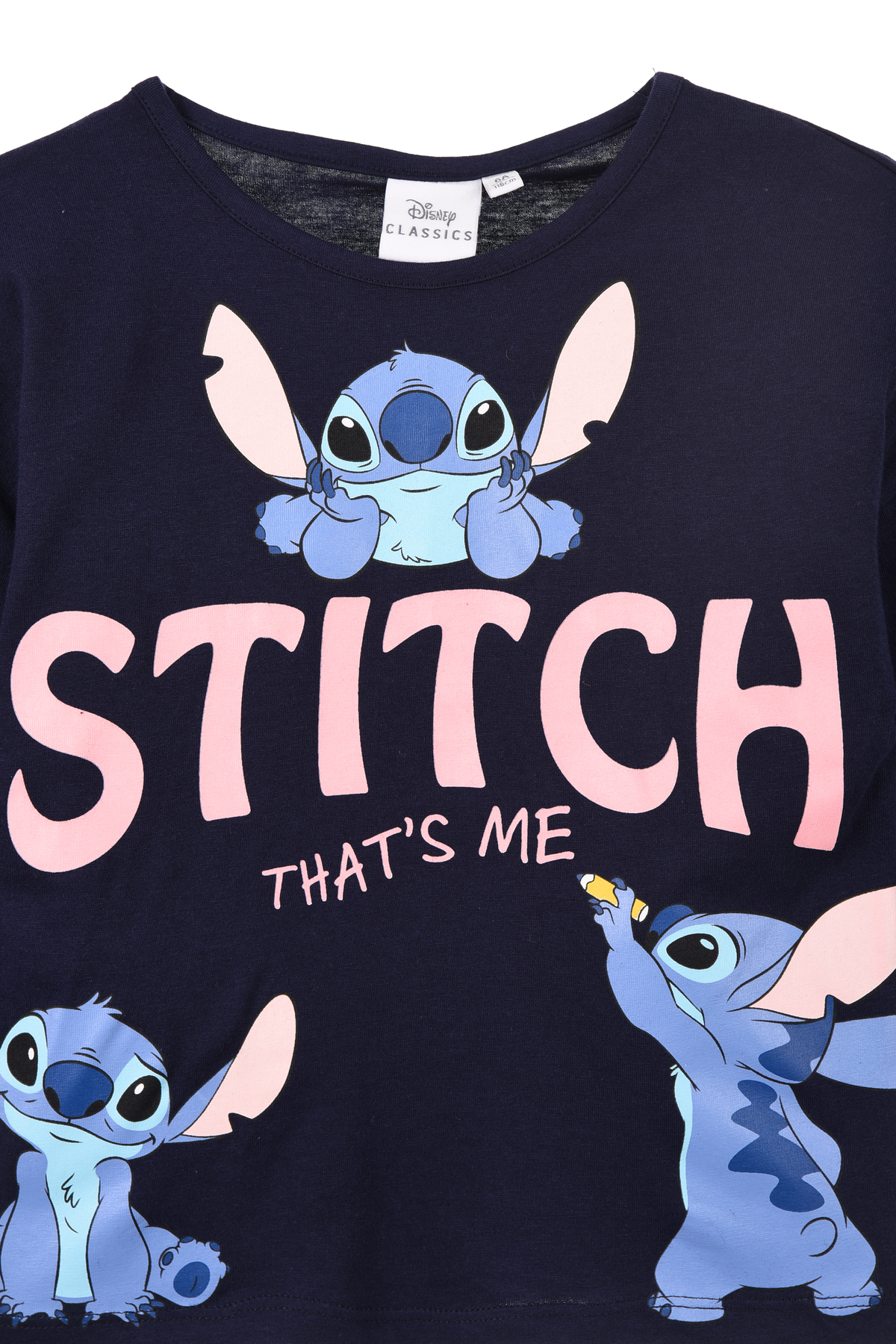 T-Shirt M.l. Stitch DISNEY Maglia per Bambini 3/8 Anni - Hy10151.navy