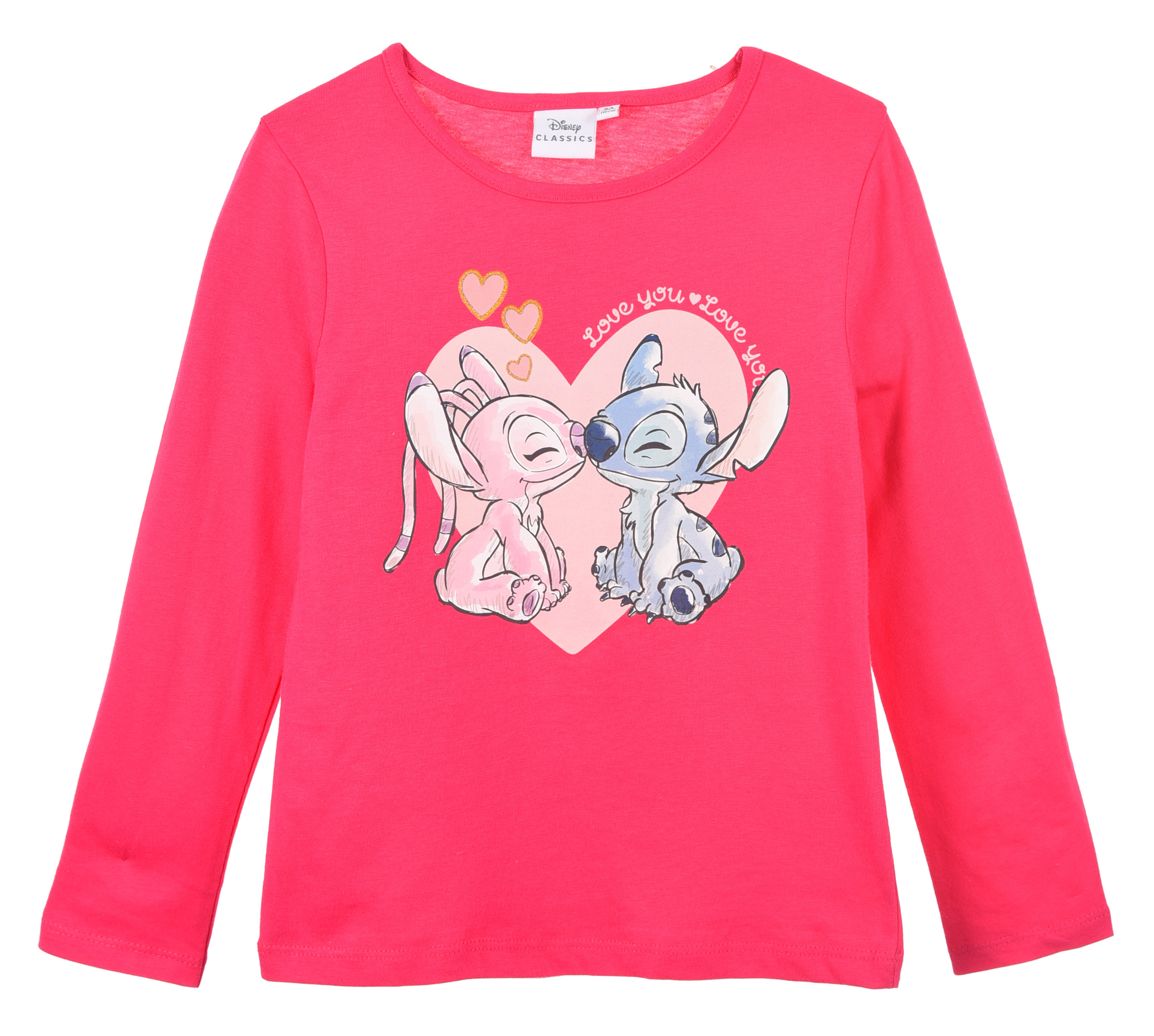 T-Shirt M.l. Stitch DISNEY Maglia per Bambini 3/8 Anni - Hy10168.fushia