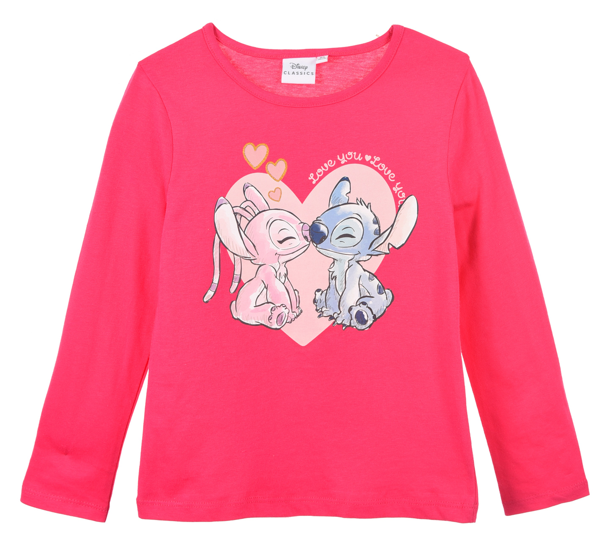 T-Shirt M.l. Stitch DISNEY Maglia per Bambini 3/8 Anni - Hy10168.fushia