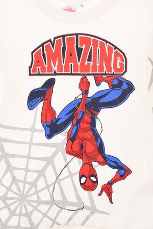 T-Shirt M.l. Spiderman MARVEL Maglia per Bambini 3/8 Anni - Hy10205.white