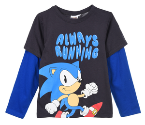 T-Shirt M.l. Sonic Maglia per Bambini 3/8 Anni - Hy10429.dgrey