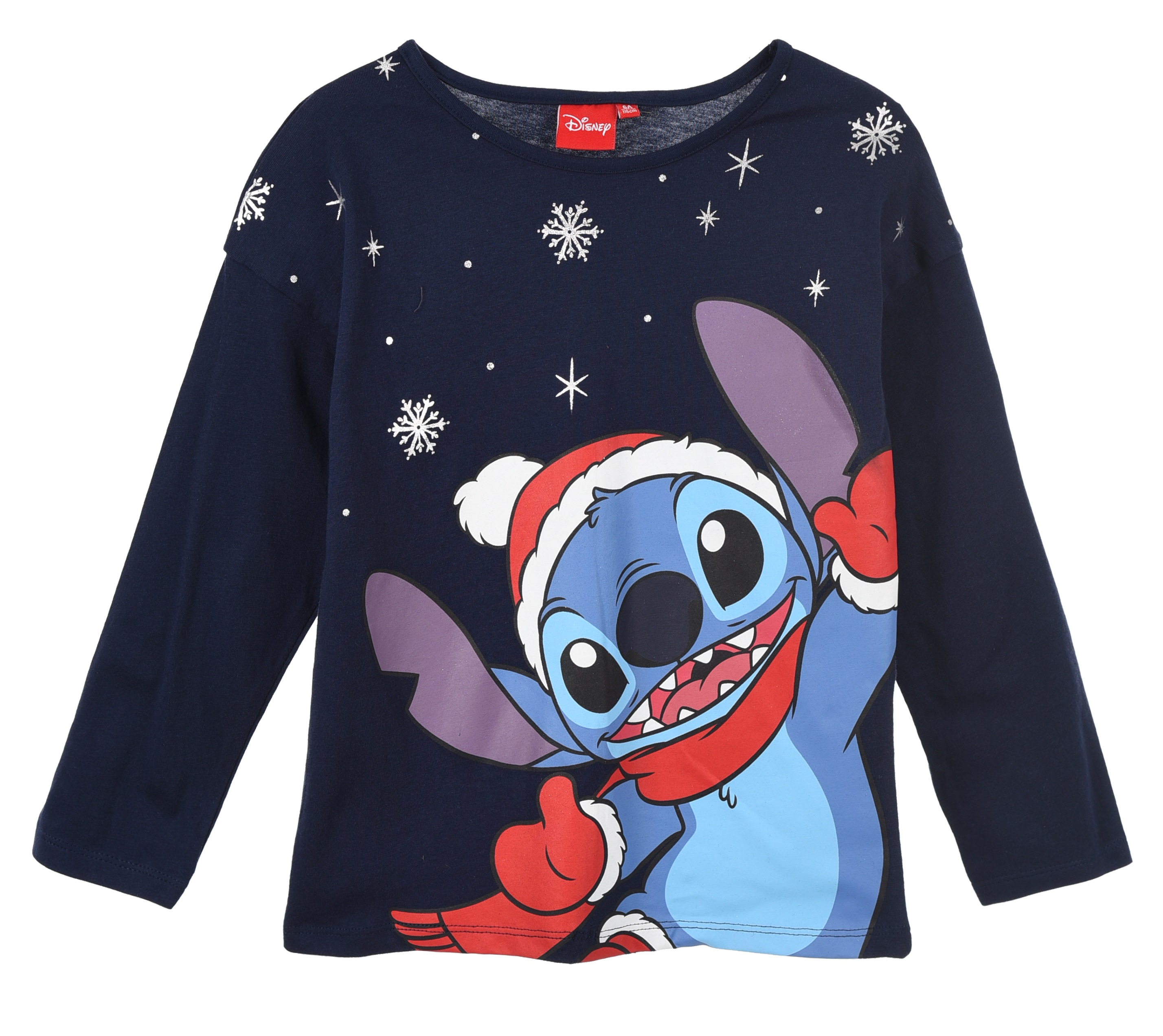 T-Shirt M.l. Stitch Natale DISNEY Maglia per Bambini 3/8 Anni - Hy10409blu