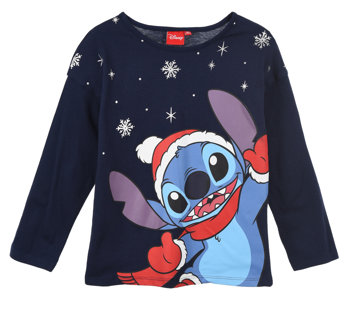 T-Shirt M.l. Stitch Natale DISNEY Maglia per Bambini 3/8 Anni - Hy10409blu