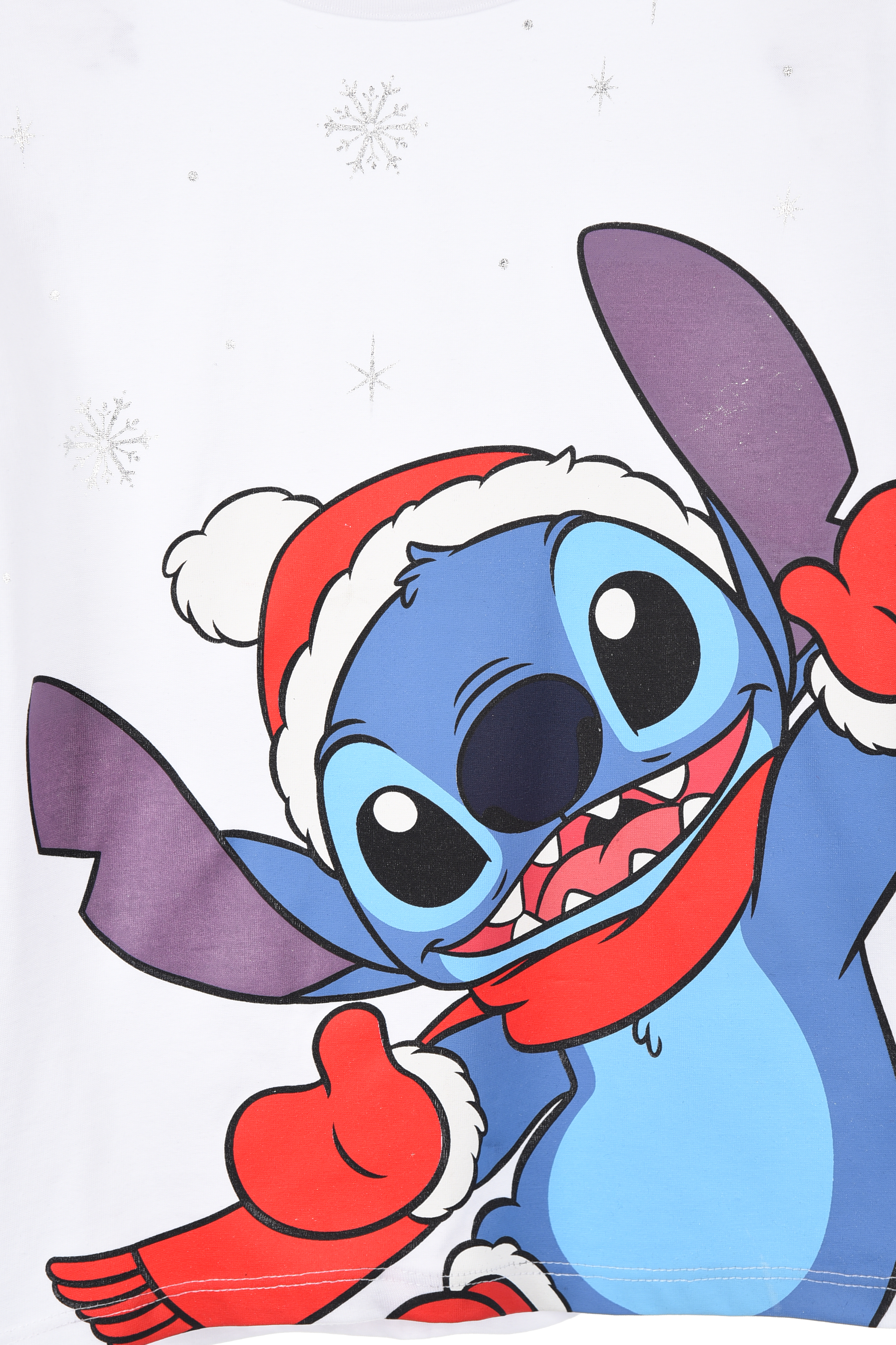 T-Shirt M.l. Stitch Natale DISNEY Maglia per Bambini 3/8 Anni - Hy10409bianco