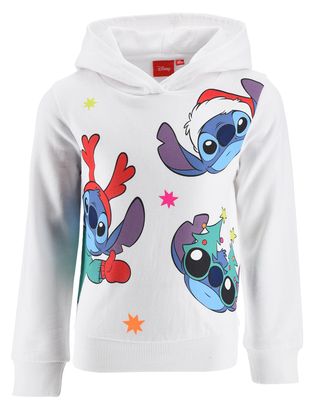 Felpa con Cappuccio Stitch Natale DISNEY Maglioni per Ragazzi 3/8 Anni - Hy10410bianco