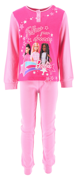 Pigiama Barbie Bambina 100% Cotone Interlock 200 Gr - Hy20157.brosa