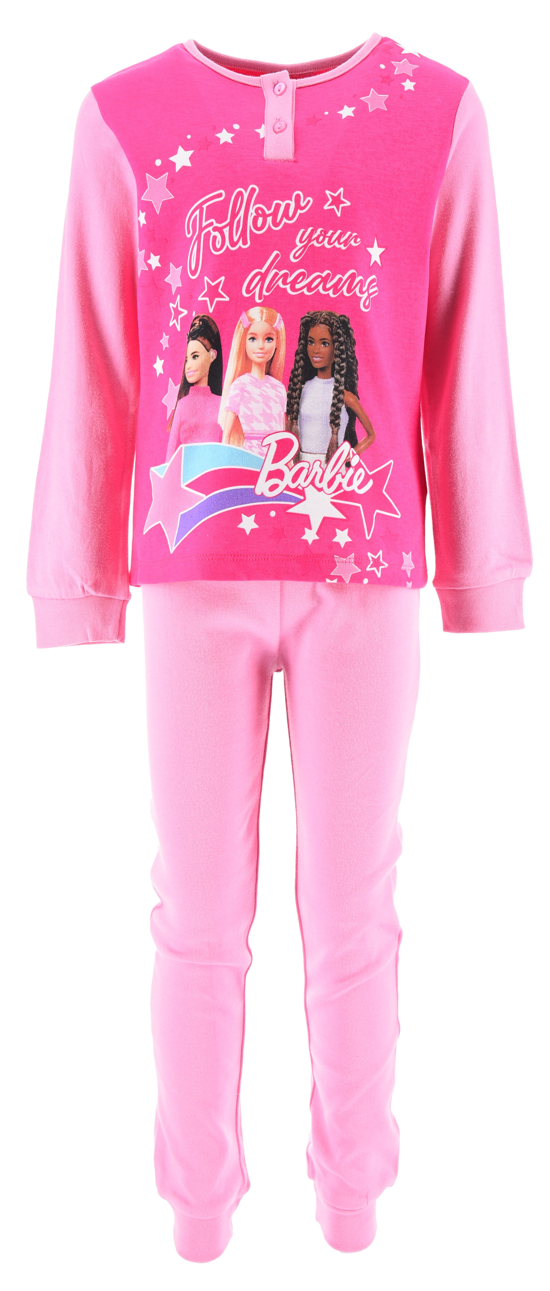 Pigiama Barbie Bambina 100% Cotone Interlock 200 Gr - Hy20157.brosa