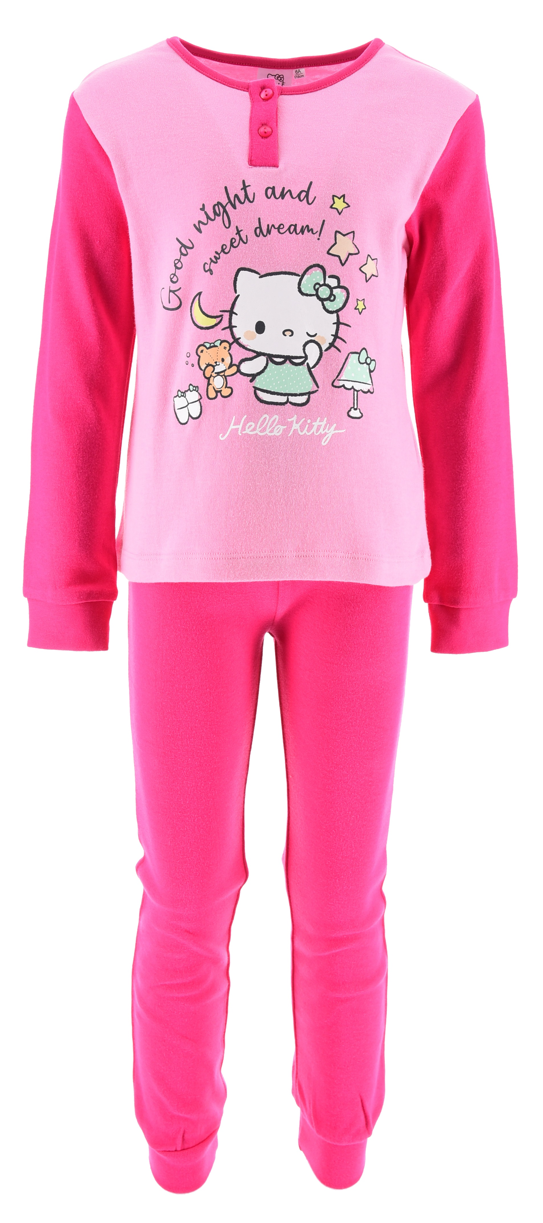 Pigiama Hello Kitty Bambina 100% Cotone Interlock 200 Gr - Hy20161.bfucsia
