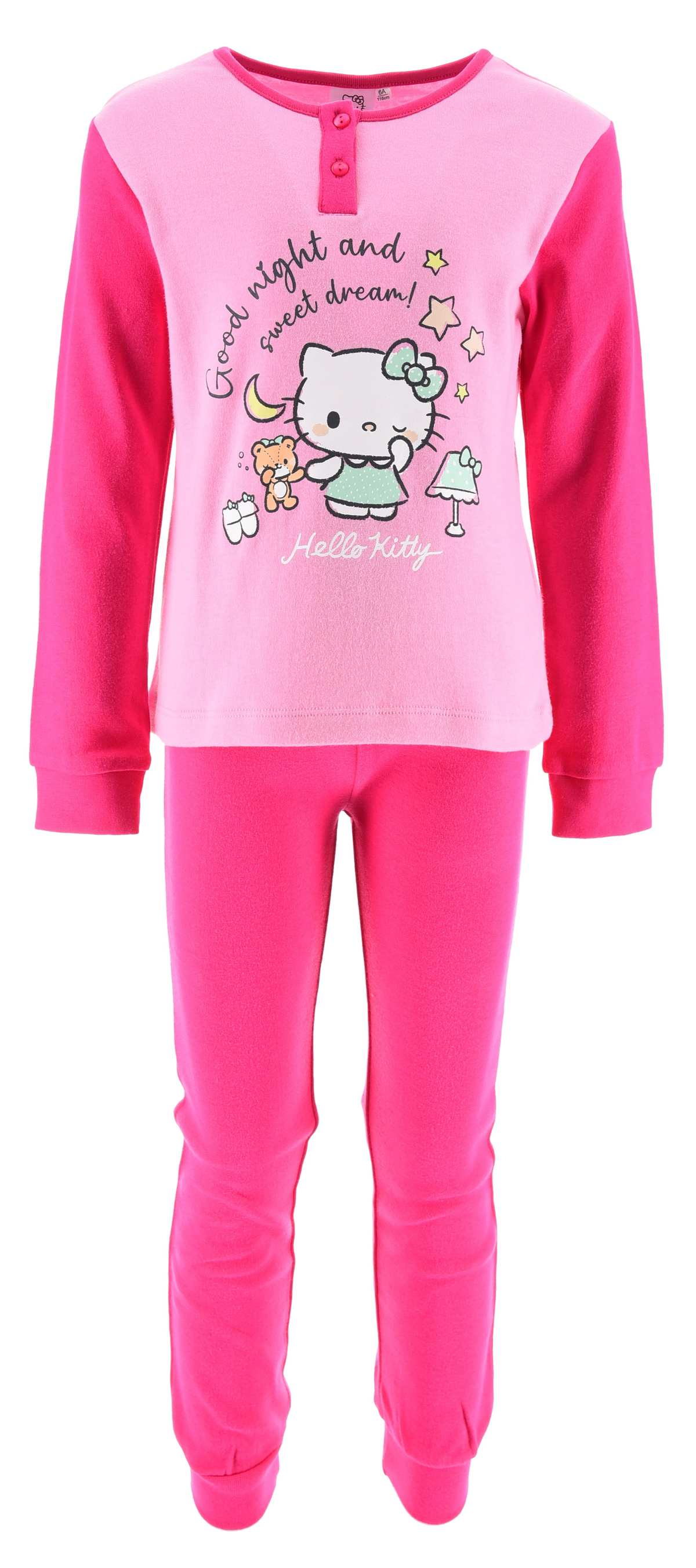 Pigiama Hello Kitty Bambina 100% Cotone Interlock 200 Gr - Hy20161.bfucsia