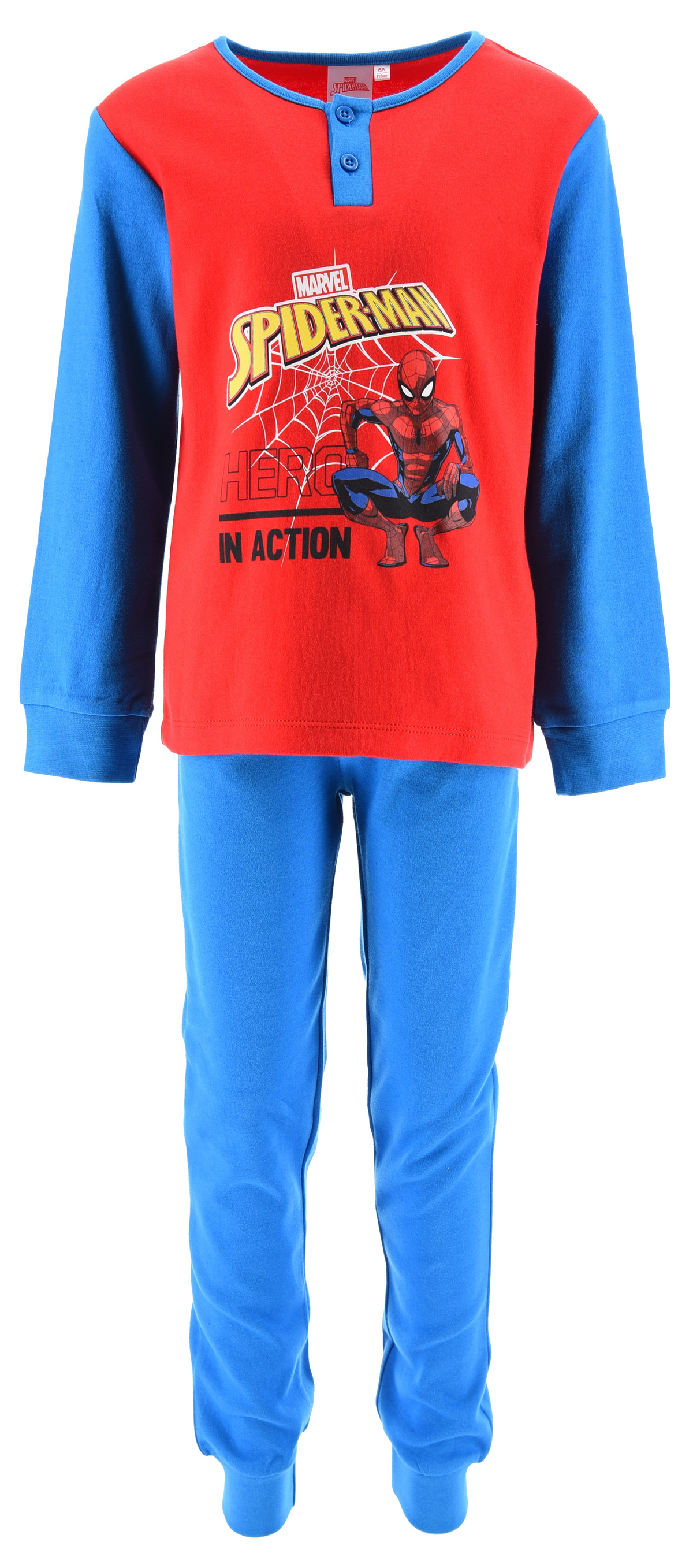 Pigiama Spiderman MARVEL Bambino 100% Cotone Interlock 200 Gr - Hy20084.bblu
