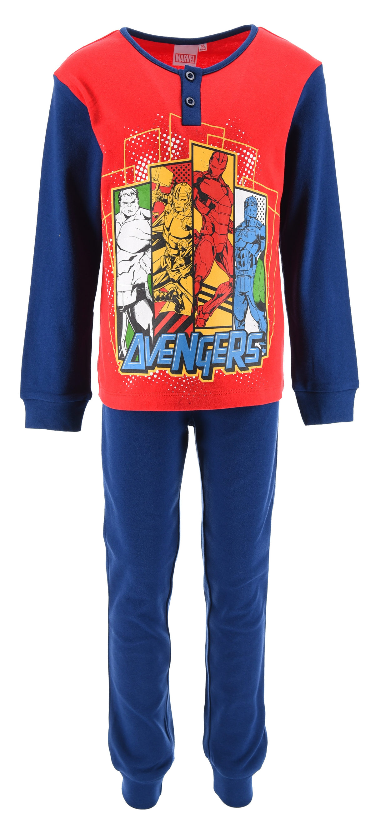 Pigiama Avengers MARVEL Bambino 100% Cotone Interlock 200 Gr - Hy20079.bblu