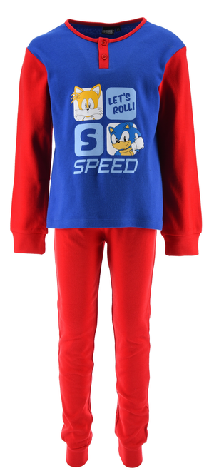 Pigiama Sonic Bambino 100% Cotone Interlock 200 Gr - Hy20083.brosso