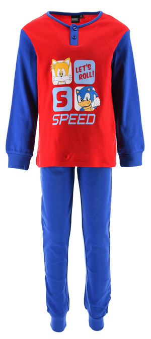 Pigiama Sonic Bambino 100% Cotone Interlock 200 Gr - Hy20083.bblu